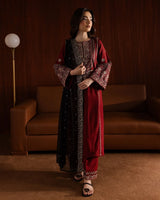 DHANAK 3PC EMBROIDERED SEQUENCE WORK UNSTICHED ARTICLE BA-3073
