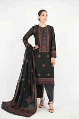 BAREEZE DHANAK 3PC EMBROIDERED DRESS WITH READY TO WEAR HEAVY EMBROIDERY SHAWL