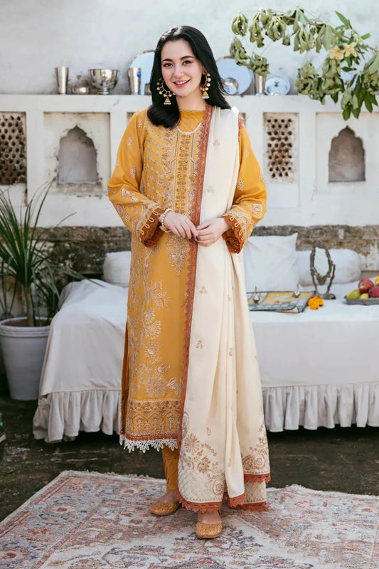 BAREEZE DHANAK 3PC CHICKENKARI EMBROIDERED UNSTICHED ARTICLE BA-375