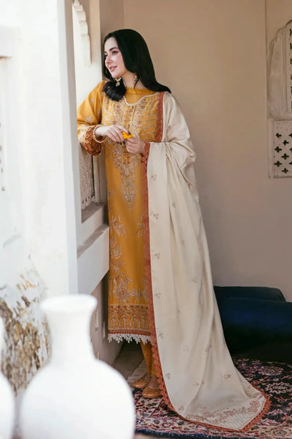 BAREEZE DHANAK 3PC CHICKENKARI EMBROIDERED UNSTICHED ARTICLE BA-375