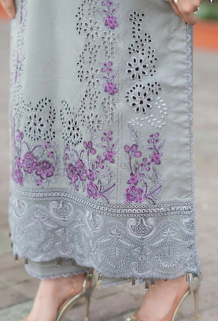 DHANAK 3PC CHICKENKARI EMBROIDERED DRESS BA-3086