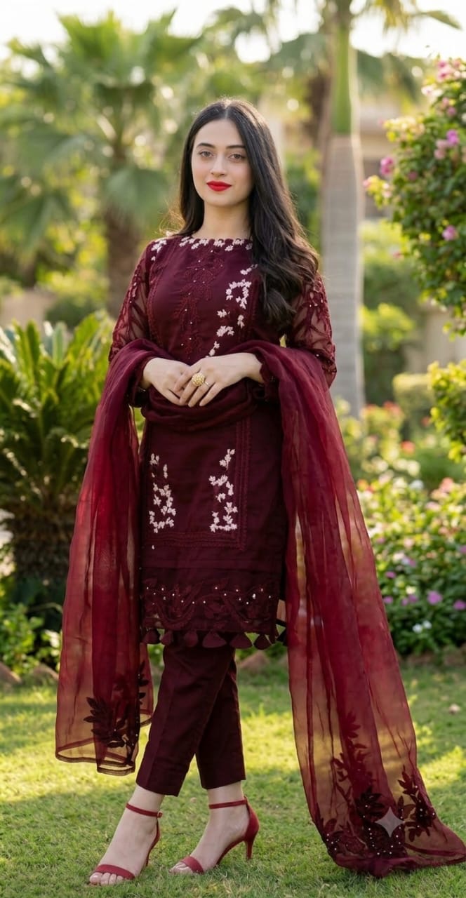 DHANAK 3PC EMBROIDERED UNSTICHED ARTICLE BA-361-A