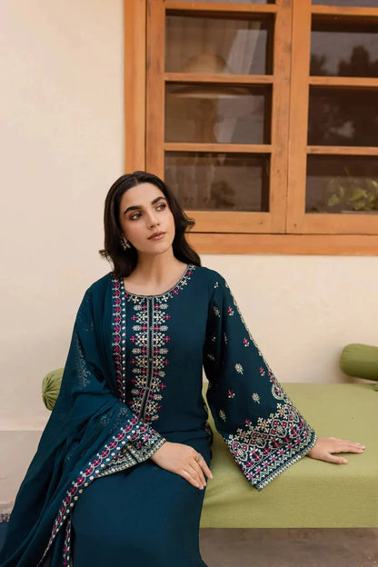 3PC DHANAK EMBROIDERED UNSTICHED ARTICLE BA-414