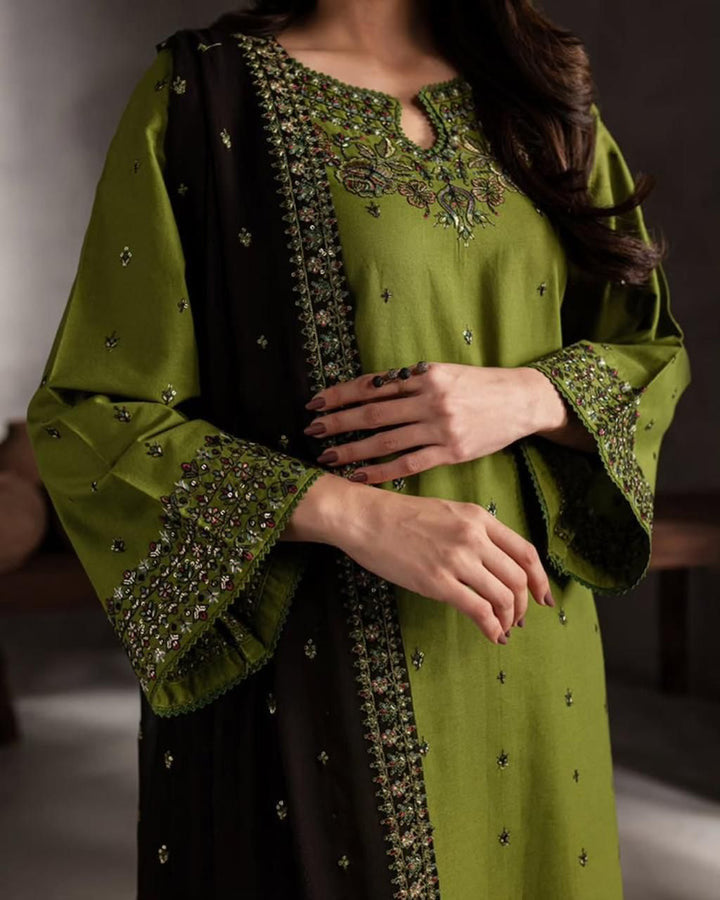 DHANAK 3PC EMBROIDERED UNSTICHED ARTICLE BA-109