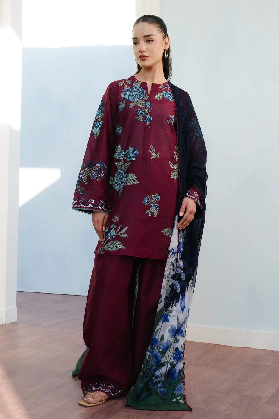 COCO DHANAK 3PC EMBROIDERED UNSTICHED ARTICLE BA-388