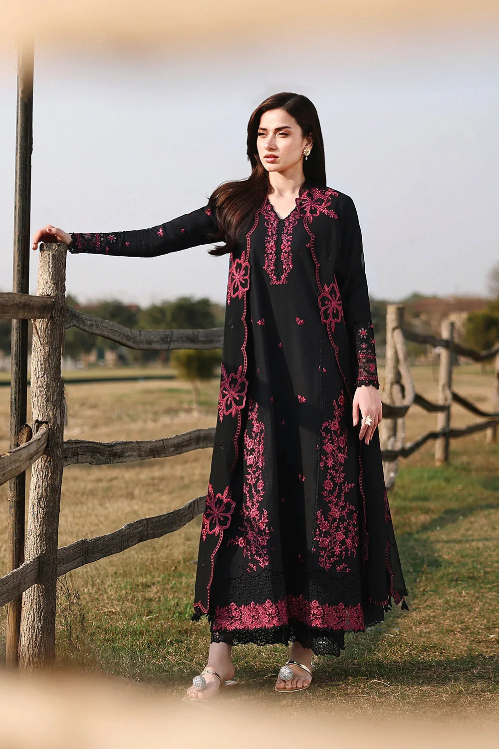 BAREEZE DHANAK 3PC CHICKENKARI EMBROIDERED UNSTICHED ARTICLE BA-310