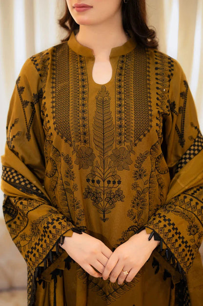3PC DHANAK EMBROIDERED UNSTICHED DRESS BA-422