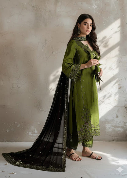 DHANAK 3PC EMBROIDERED UNSTICHED ARTICLE BA-109