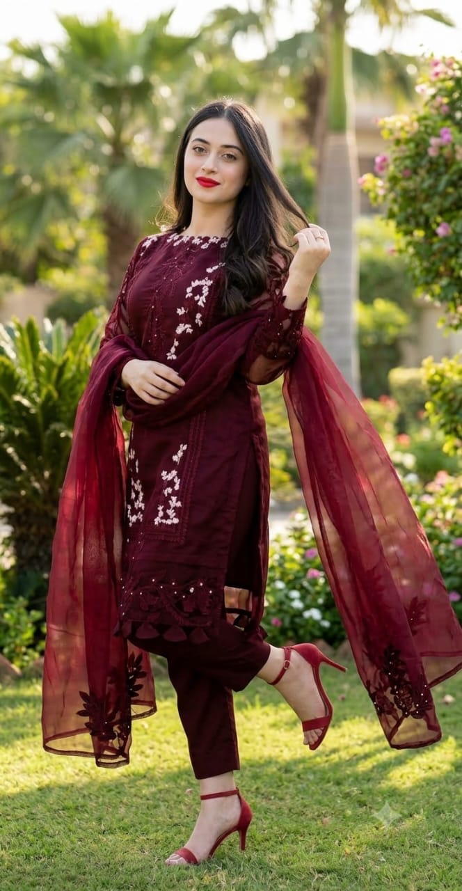 DHANAK 3PC EMBROIDERED UNSTICHED ARTICLE BA-361-A