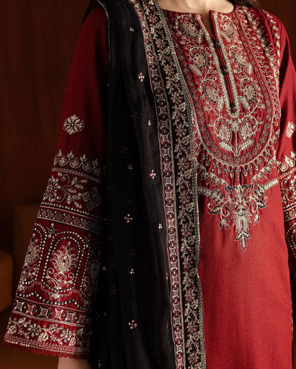 DHANAK 3PC EMBROIDERED SEQUENCE WORK UNSTICHED ARTICLE BA-3073