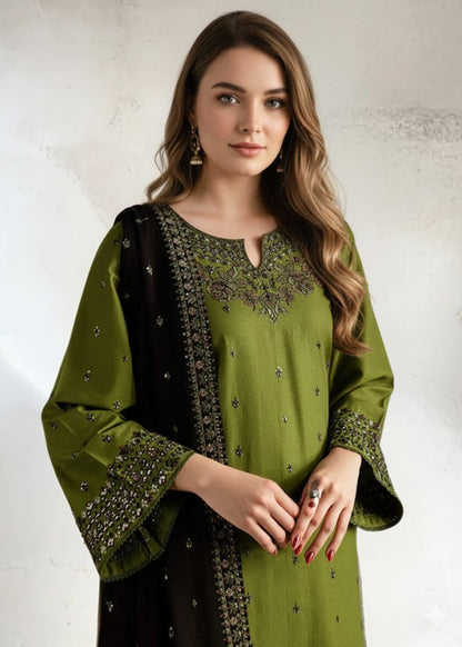 DHANAK 3PC EMBROIDERED UNSTICHED ARTICLE BA-109