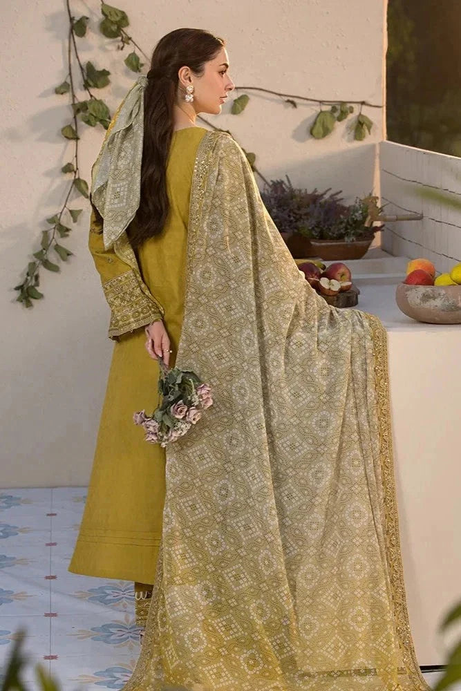 3PC MARINA EMBROIDERED DRESS WITH PRINTED WOOL SHAWL BA-425