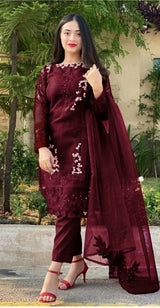 DHANAK 3PC EMBROIDERED UNSTICHED ARTICLE BA-361-A