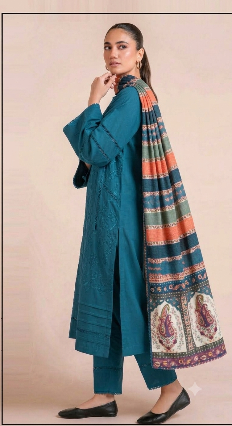 DHANAK 3PC EMBROIDERED UNSTITCHED ARTICLE BA-384-A