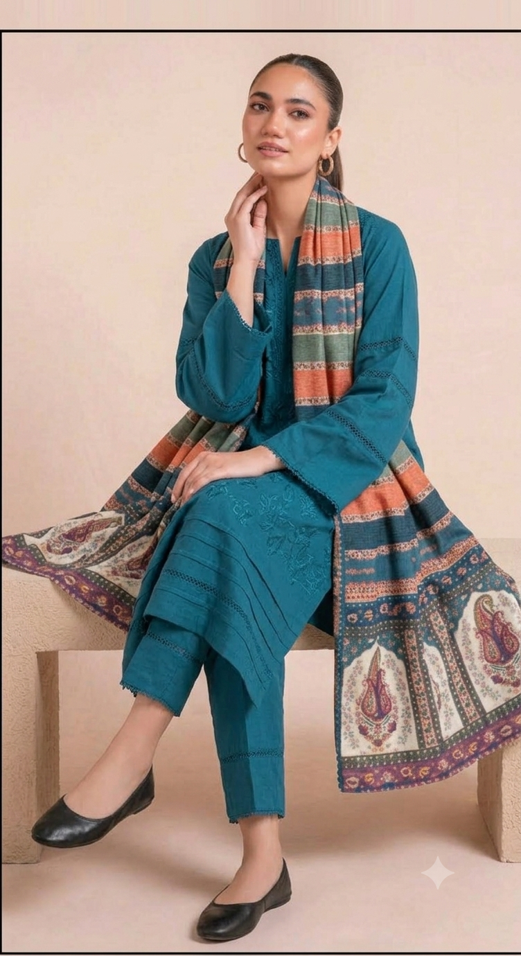 DHANAK 3PC EMBROIDERED UNSTITCHED ARTICLE BA-384-A