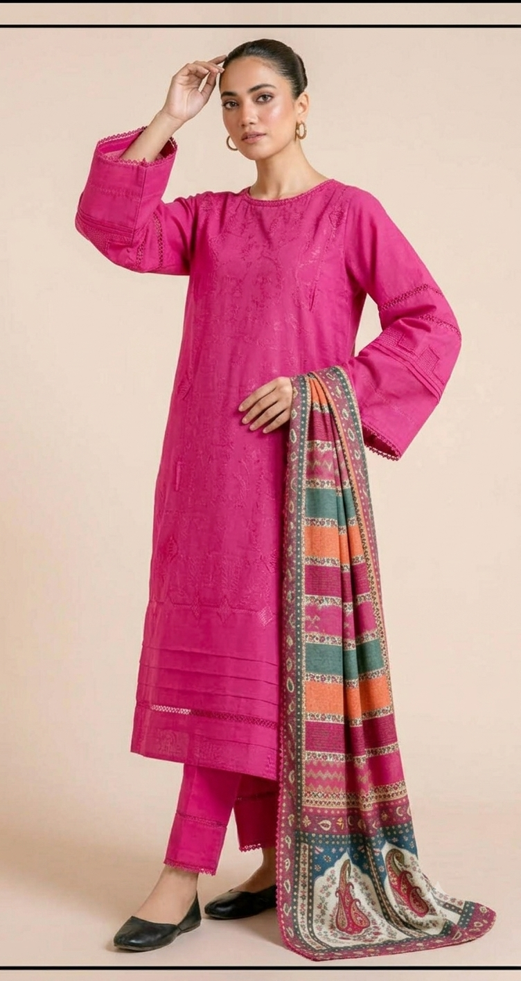 DHANAK 3PC EMBROIDERED UNSTITCHED ARTICLE BA-384-B