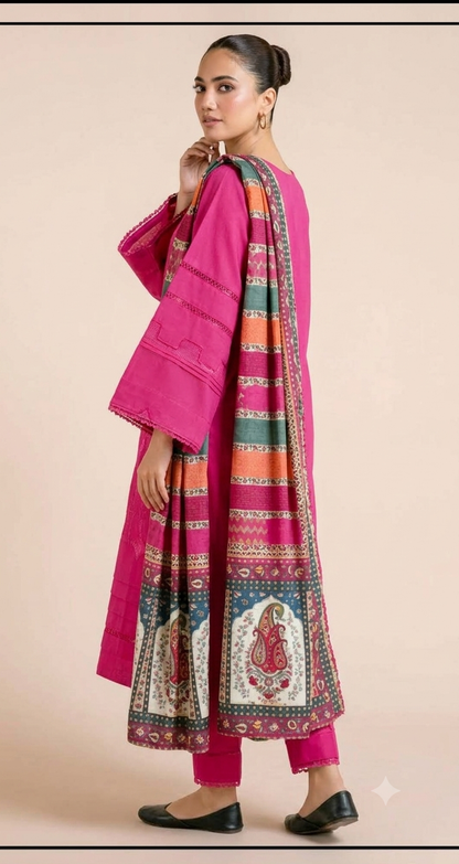 DHANAK 3PC EMBROIDERED UNSTITCHED ARTICLE BA-384-B