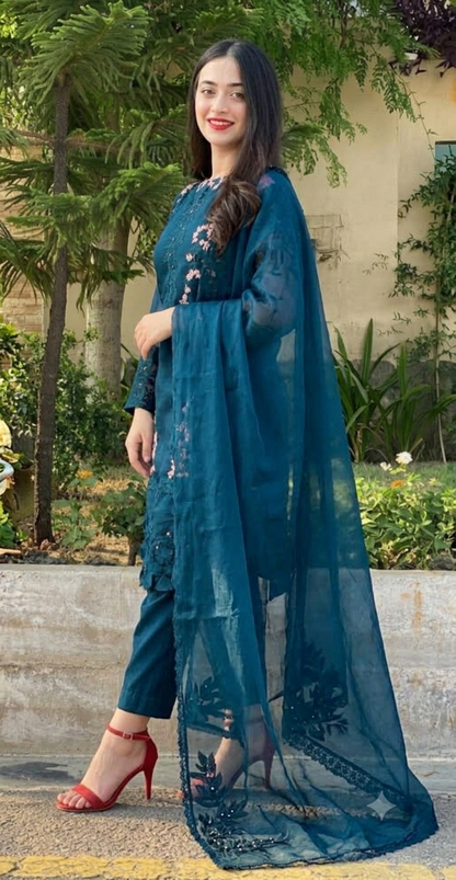 DHANAK 3PC EMBROIDERED UNSTITCHED ARTICLE BA-361-B